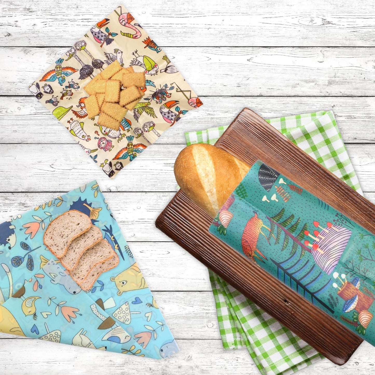 Reusable Beeswax Wrap - 9 Pack Beeswax Wraps for Food, Eco-Friendly Beeswax Food Wraps, Bread Sandwich Wrapper - Organic, Sustainable, Zero Waste, Reusable Plastic-Free Food Wrap, 1XL, 3M, 5S