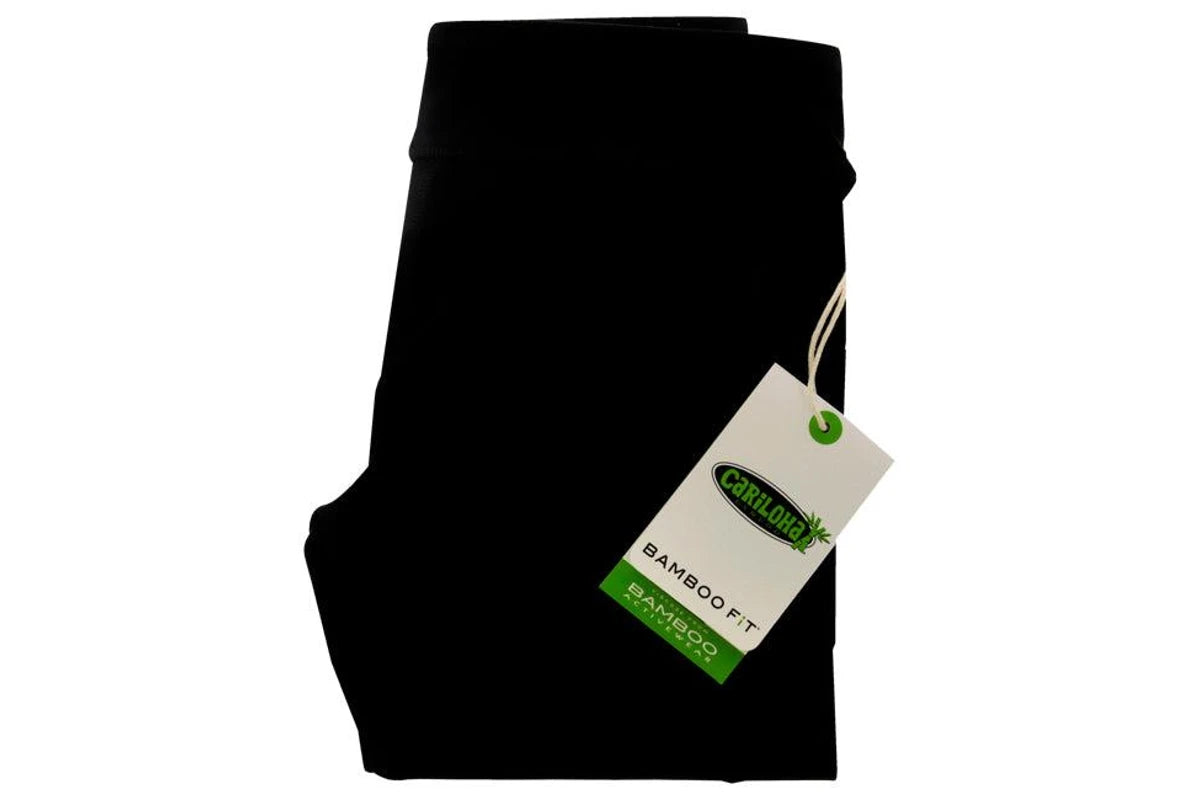 Bamboo Pieced Athletic Legging - Black by Cariloha for Women - 1 Pc Legging (S)