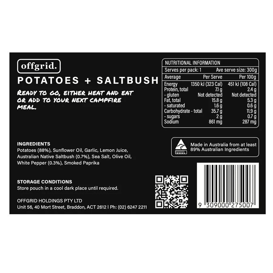 Saltbush Potatoes - Heat & Eat Meal