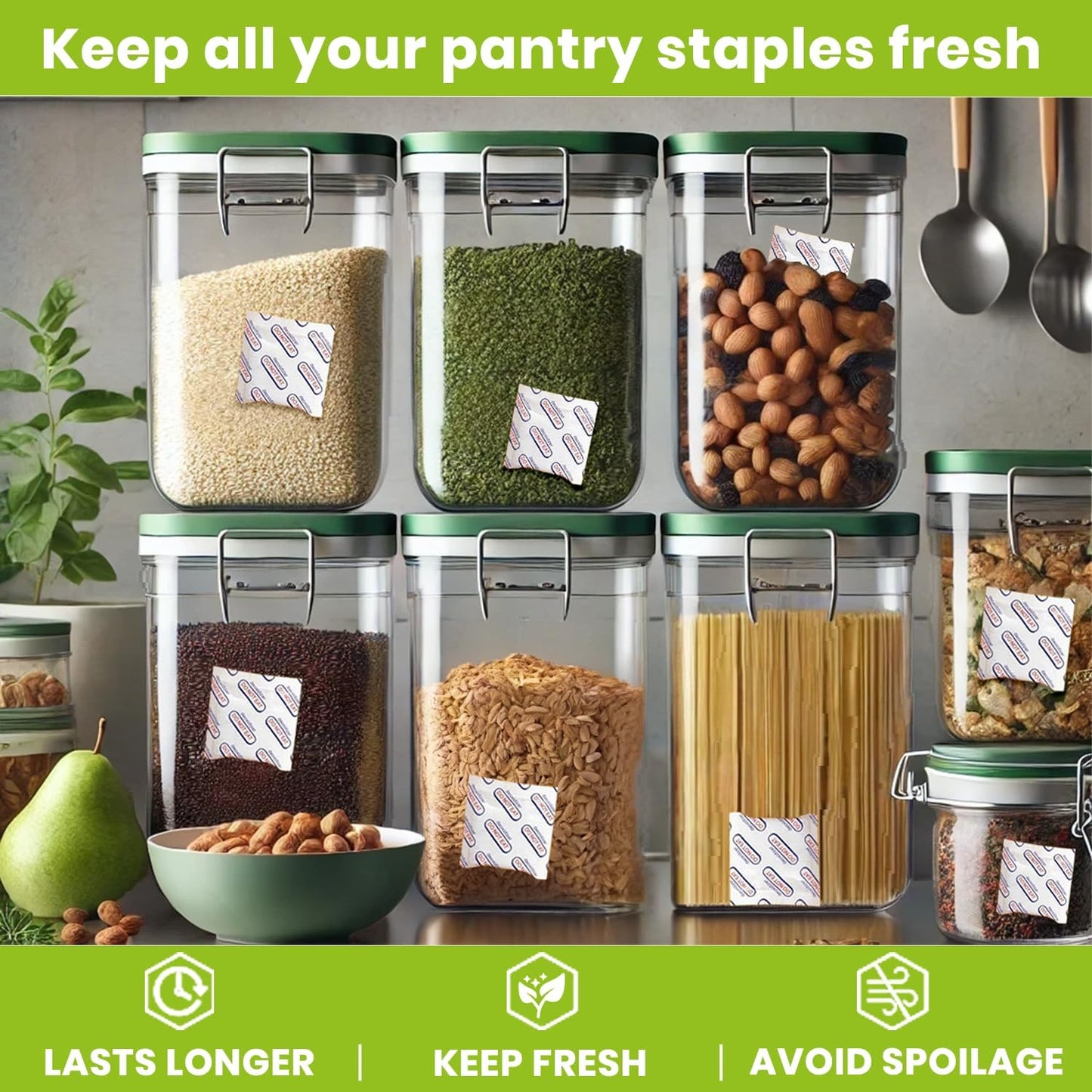 2500Cc Oxygen Absorbers for Food Storage 20 Pack - Individually Packed Max Freshness - Ideal for Mylar Bags, Mason Jars, and Freeze Dried Foods. Moisture Proof, Prevents Spoilage, Extends Shelf Life