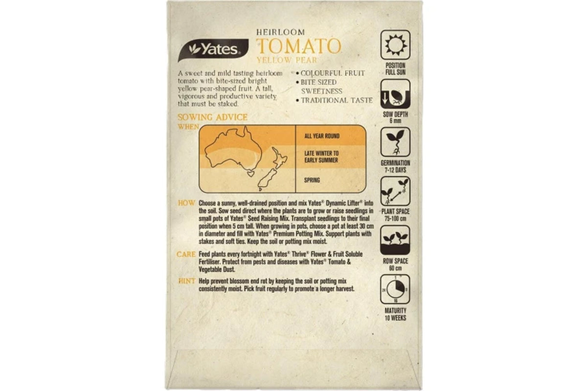 Heirloom Tomato Yellow Pear Seeds Each