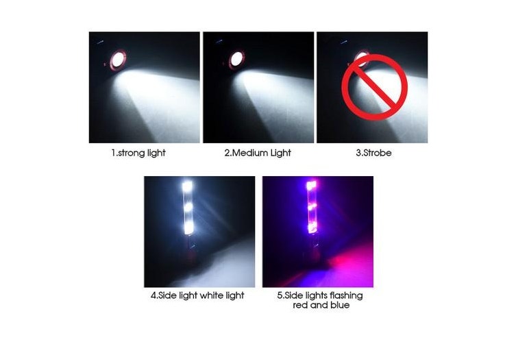 COSTCOM Powerful 11000LM Tactical Magnetic USB Flashlight LED Hunting Torch, Black