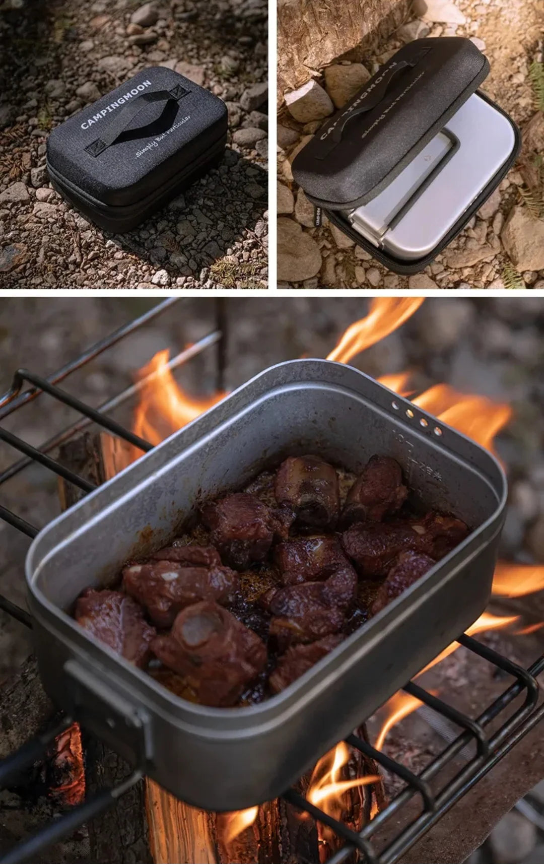 Nomad Pressure‑Relief Lunch Box – Outdoor Cooking Tin