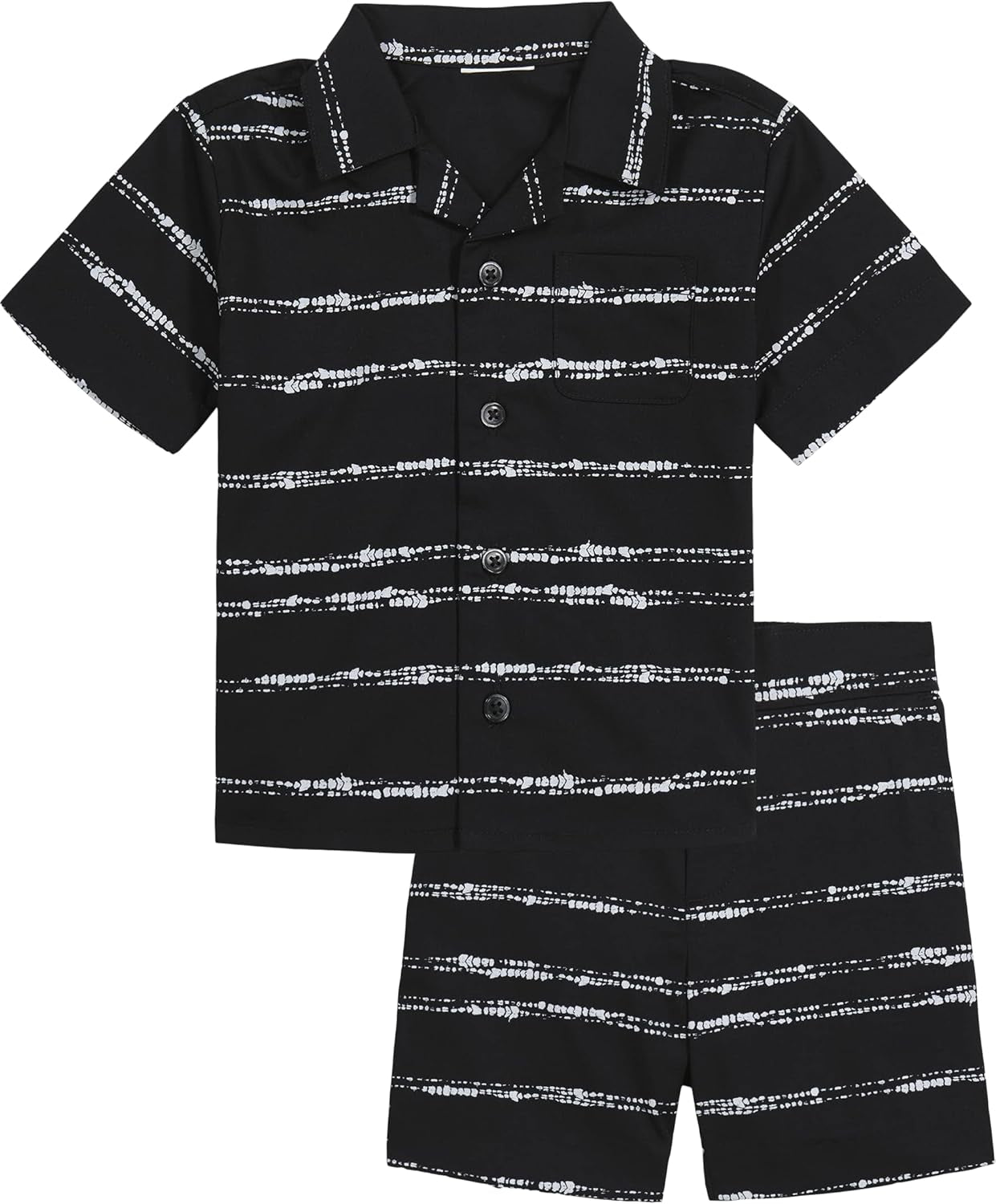 Boys 2 Piece Dress up Cabana Set with Woven Shirt and Shorts