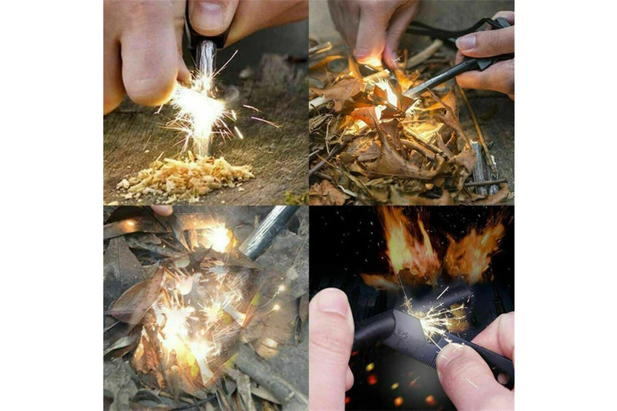 8Mm Flint Rod Survival Fire Starter Magnesium Lighter 2Pcs