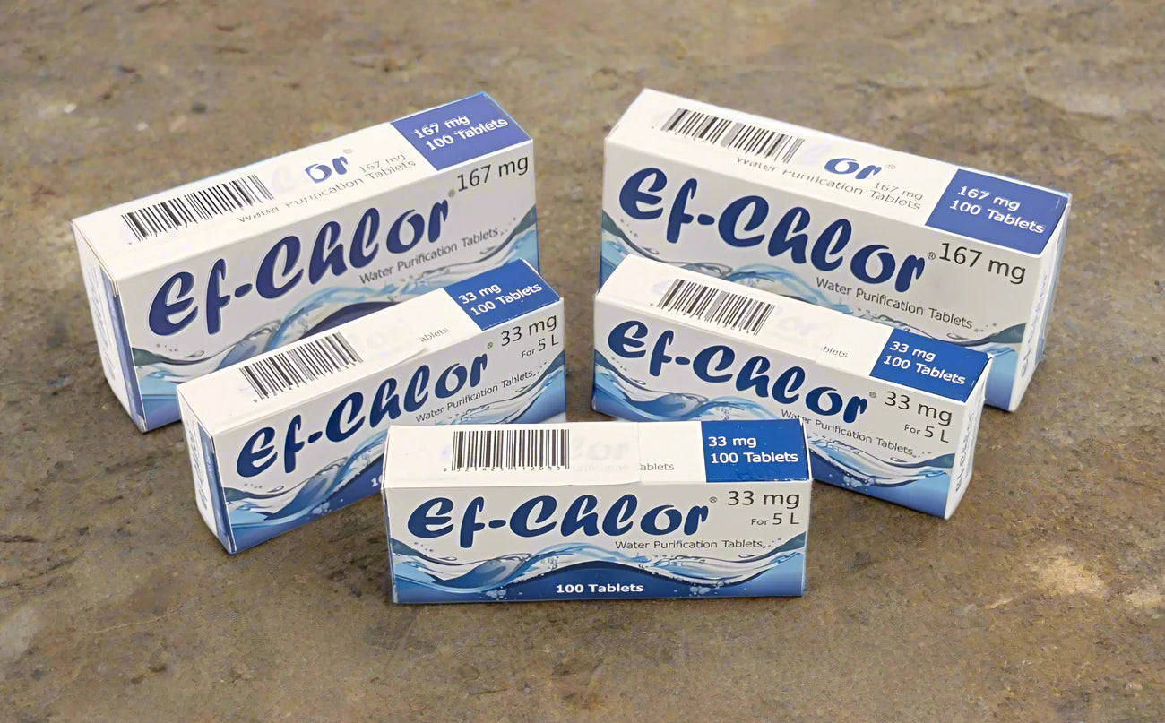 Ef‑Chlor Water Purification Tablets – Portable Clean Water
