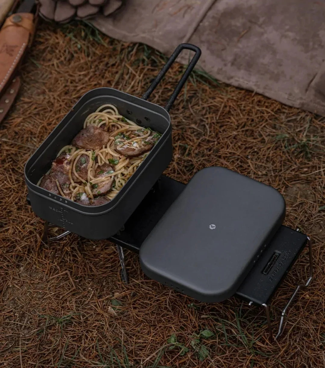Nomad Pressure‑Relief Lunch Box – Outdoor Cooking Tin