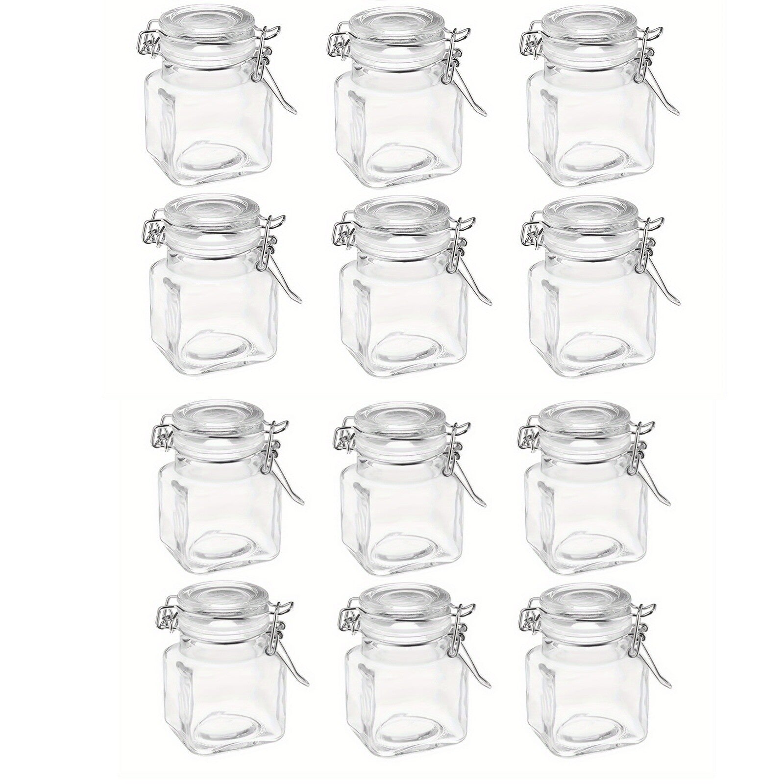 12Pcs 100ML Mini Glass Storage Jars Airtight Clip Top Lid Food Preserving Jar AU