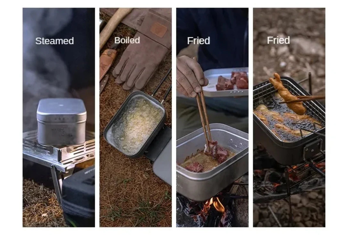Nomad Pressure‑Relief Lunch Box – Outdoor Cooking Tin