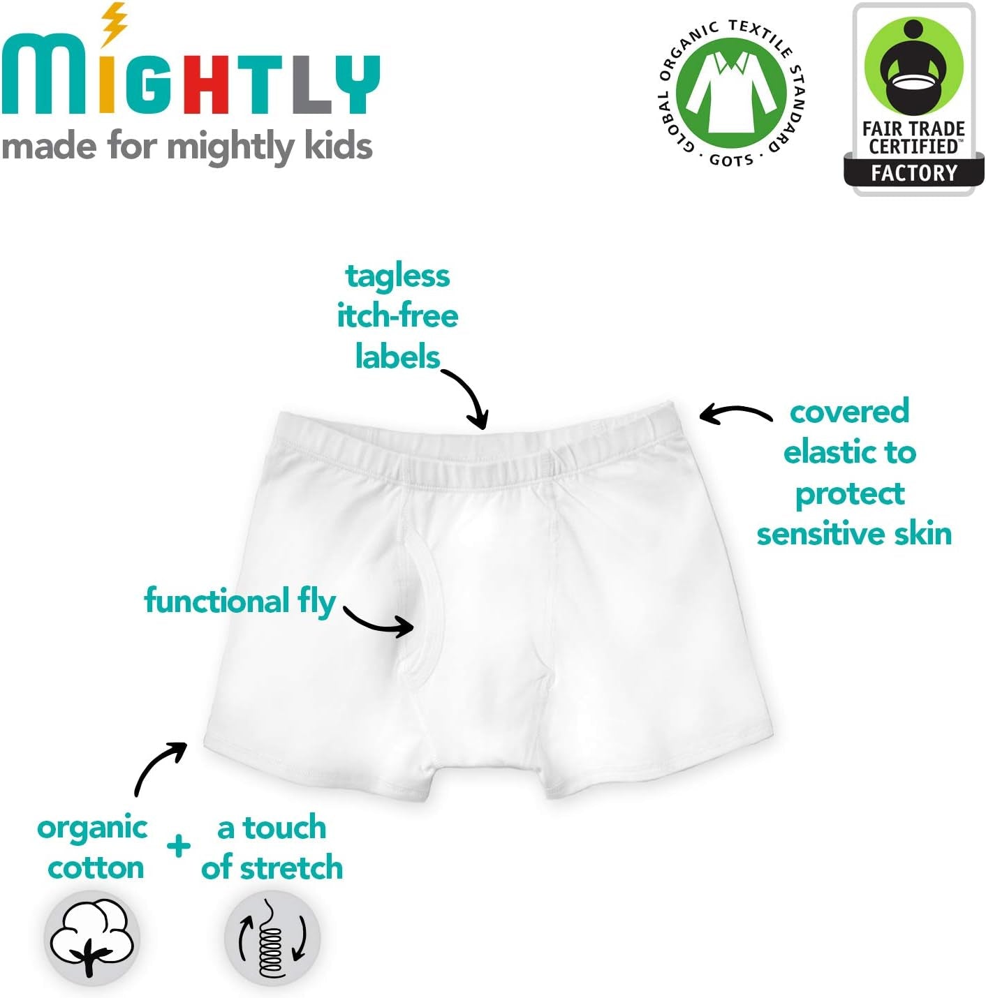 Boys' Boxer Briefs | Organic Cotton Soft Underwear Set for Toddlers & Kids, Comfort Underpants, Multi-Pack, 3-Pack