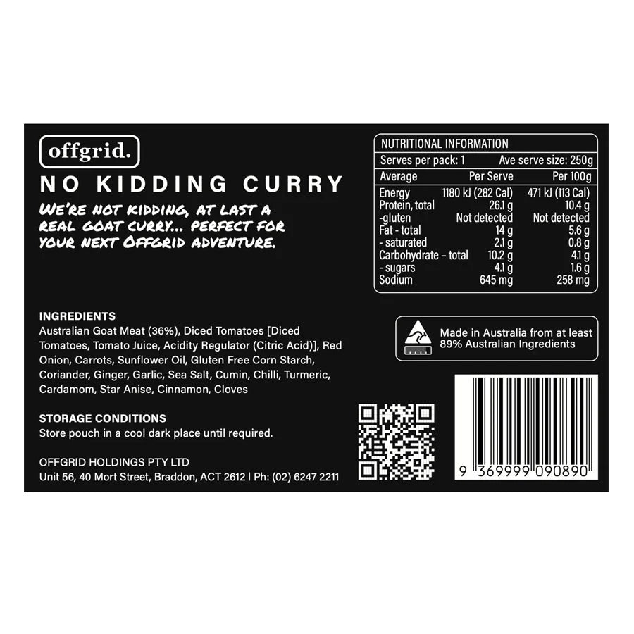 No Kidding Curry - Heat & Eat Meal