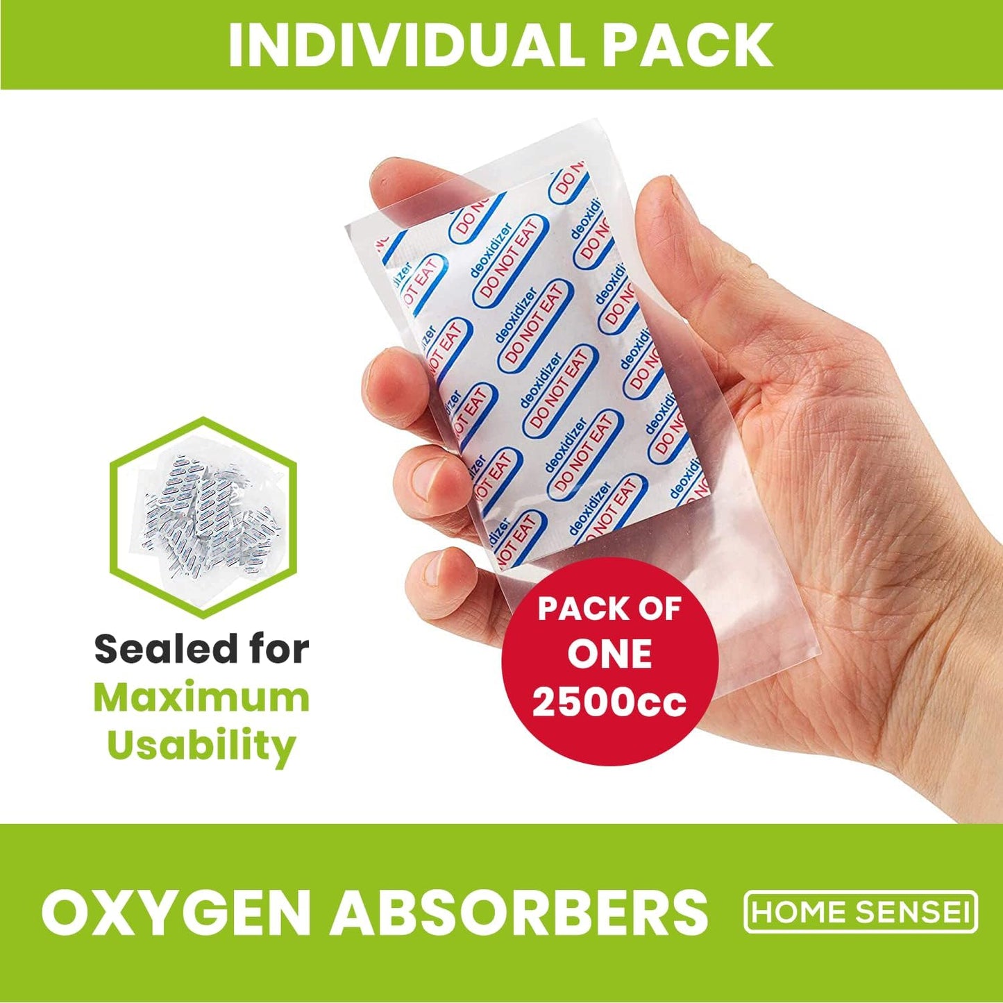 2500Cc Oxygen Absorbers for Food Storage 20 Pack - Individually Packed Max Freshness - Ideal for Mylar Bags, Mason Jars, and Freeze Dried Foods. Moisture Proof, Prevents Spoilage, Extends Shelf Life