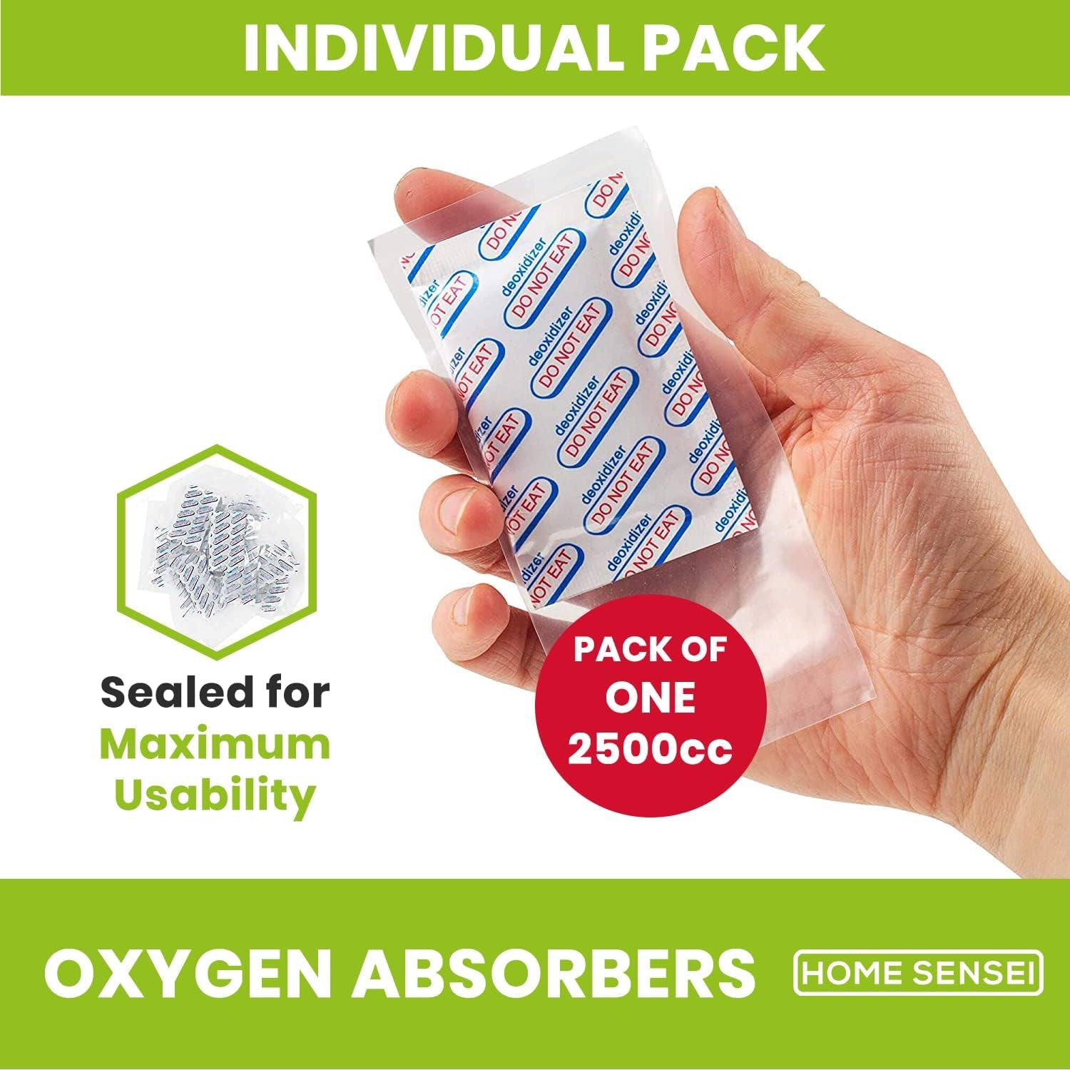 2500Cc Oxygen Absorbers for Food Storage 20 Pack - Individually Packed Max Freshness - Ideal for Mylar Bags, Mason Jars, and Freeze Dried Foods. Moisture Proof, Prevents Spoilage, Extends Shelf Life