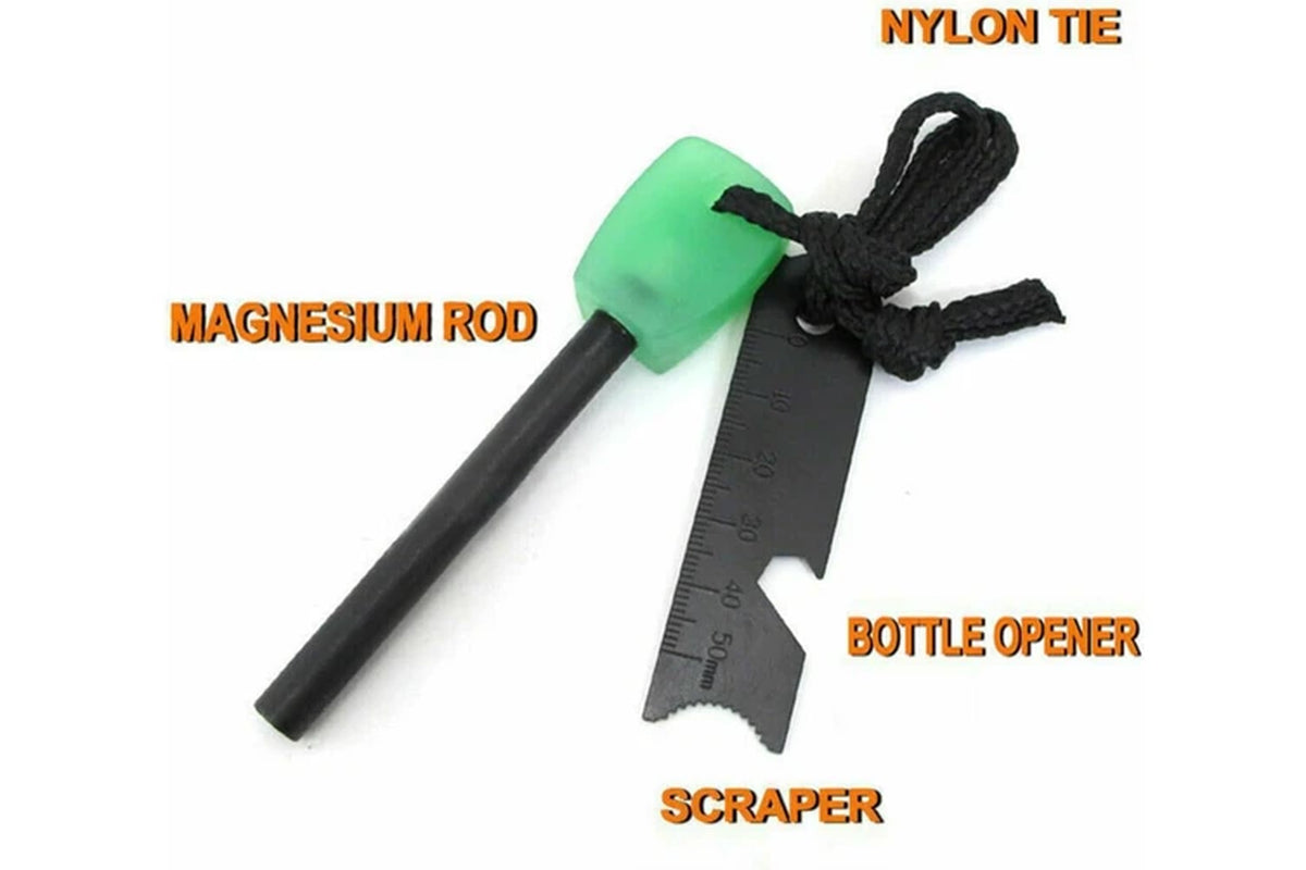 8Mm Flint Rod Survival Fire Starter Magnesium Lighter 2Pcs