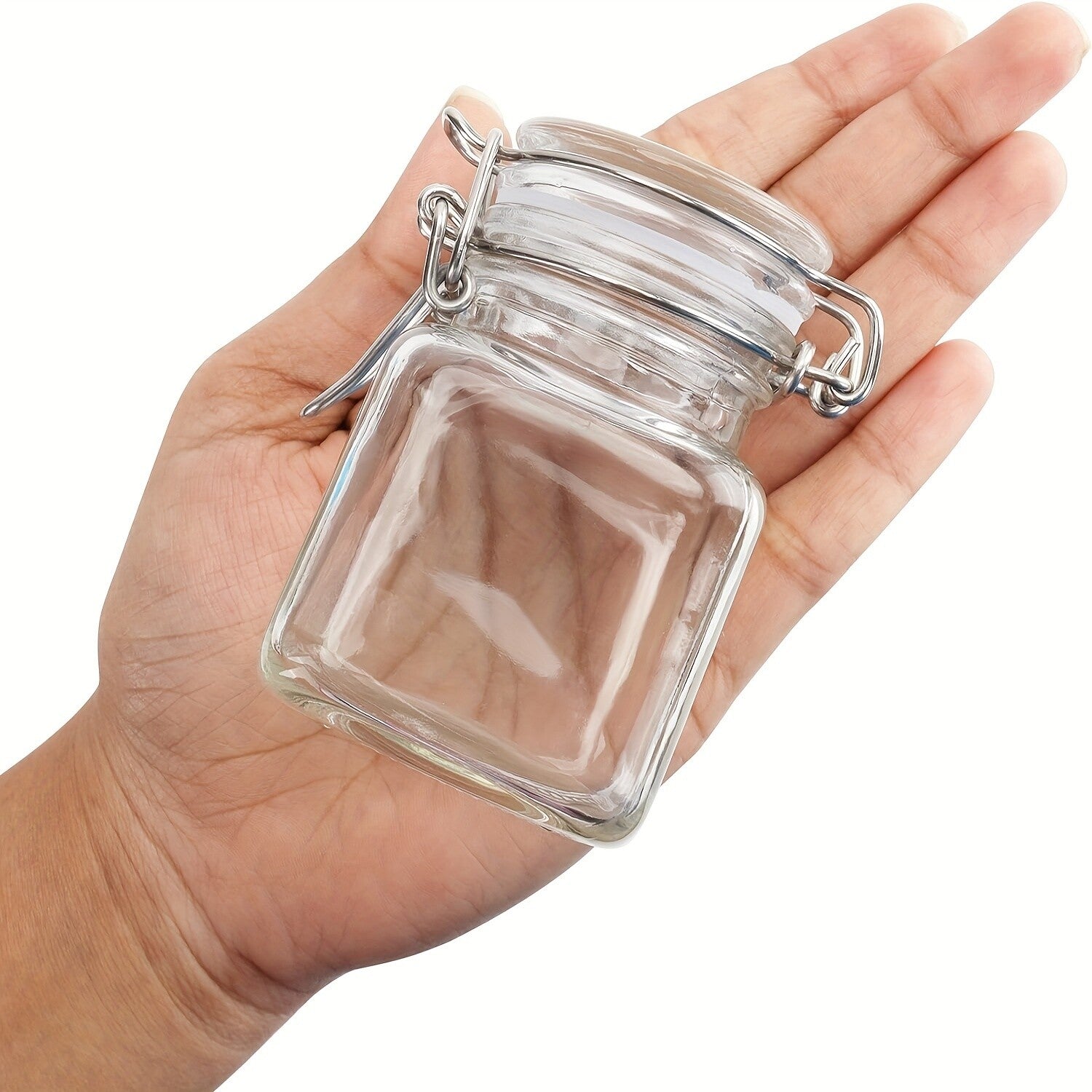 12Pcs 100ML Mini Glass Storage Jars Airtight Clip Top Lid Food Preserving Jar AU