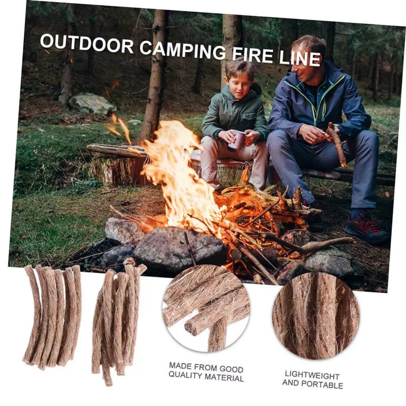 12/24Pcs Survival Wick Hemp Cord Easy to Carry Camping Hemp Fire Starters Outdoor Wick Camping Ropes Survival Tools