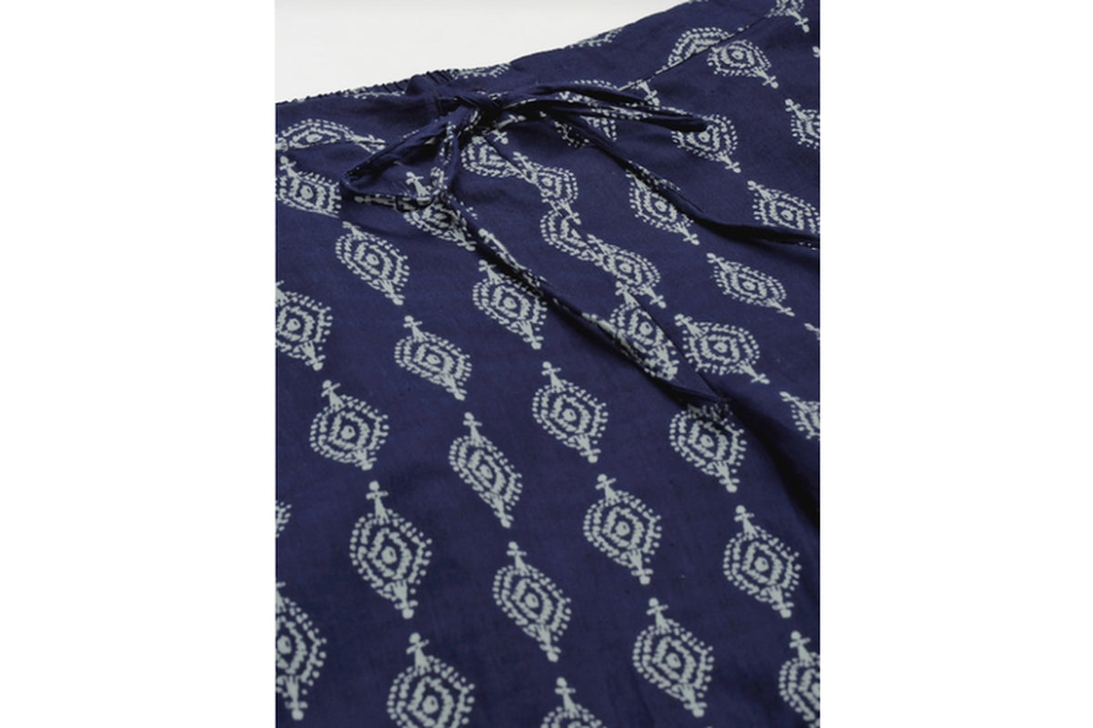 Mbeautiful Women'S Organic Cotton Hand-Block Printed Lounge Pants - Indigo - Black Friday Sale