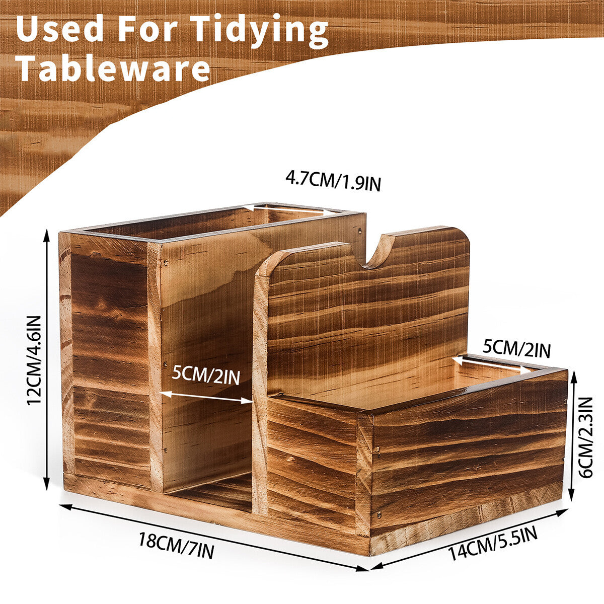 Wooden Spice Storage Box Kitchen Organizer Rack Countertop Container for Herbs