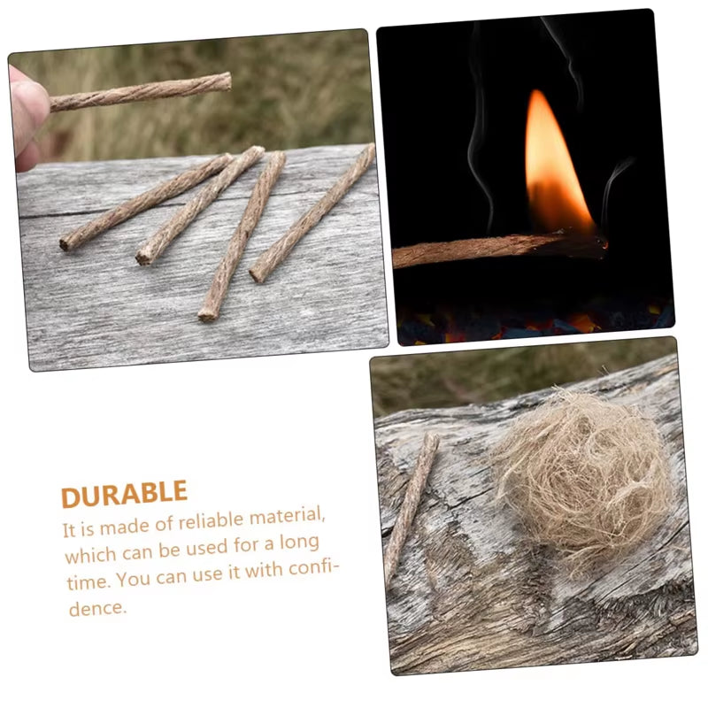 12/24Pcs Survival Wick Hemp Cord Easy to Carry Camping Hemp Fire Starters Outdoor Wick Camping Ropes Survival Tools