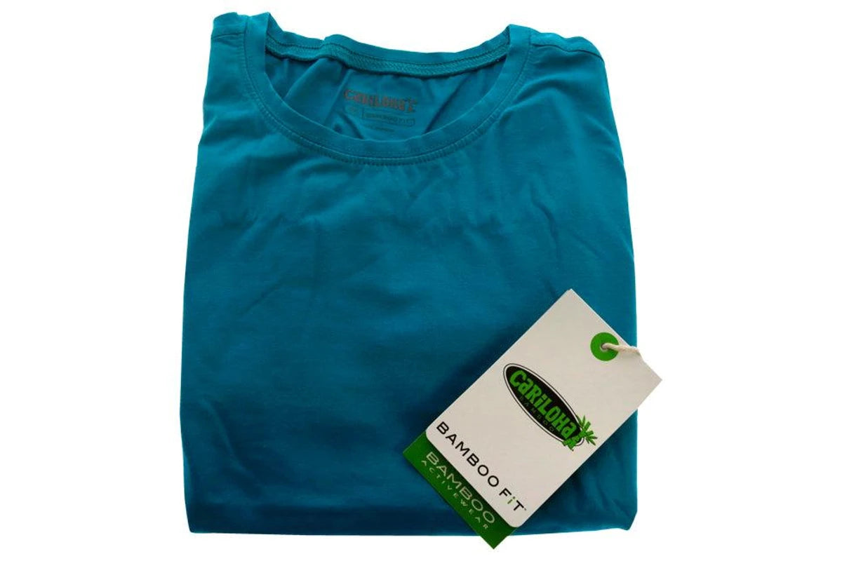 Bamboo Athletic Crew T-Shirt - Teal by Cariloha for Women - 1 Pc T-Shirt (M)