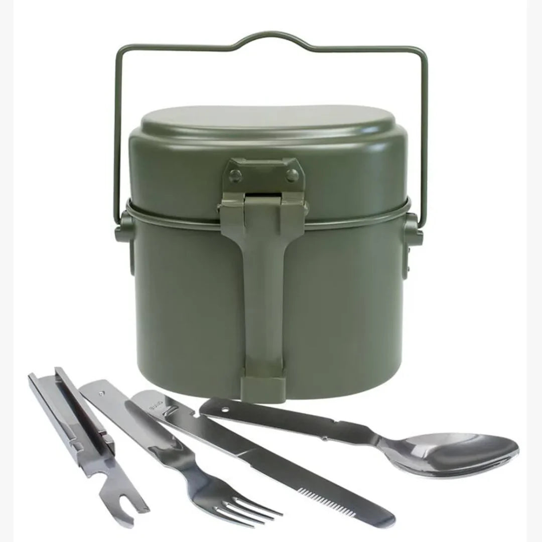 Aluminium Mess Tin Set with Utensils (German‑Style)Ls