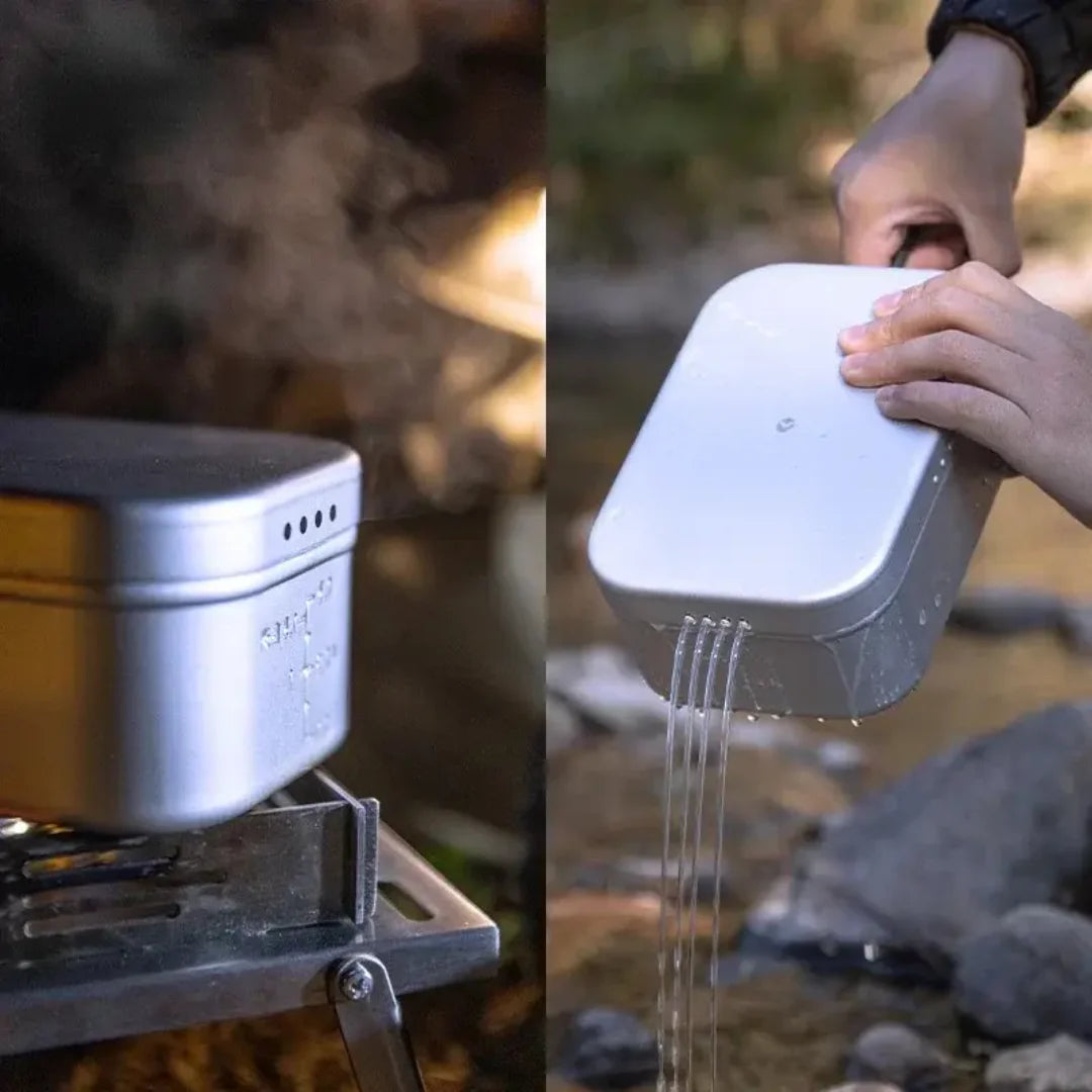 Nomad Pressure‑Relief Lunch Box – Outdoor Cooking Tin