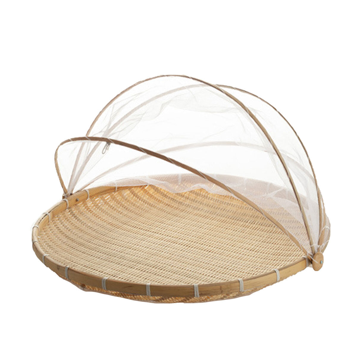 Bamboo Storage Basket with Mesh Cover for Fruit Vegetables Food Bread Kitchen AU