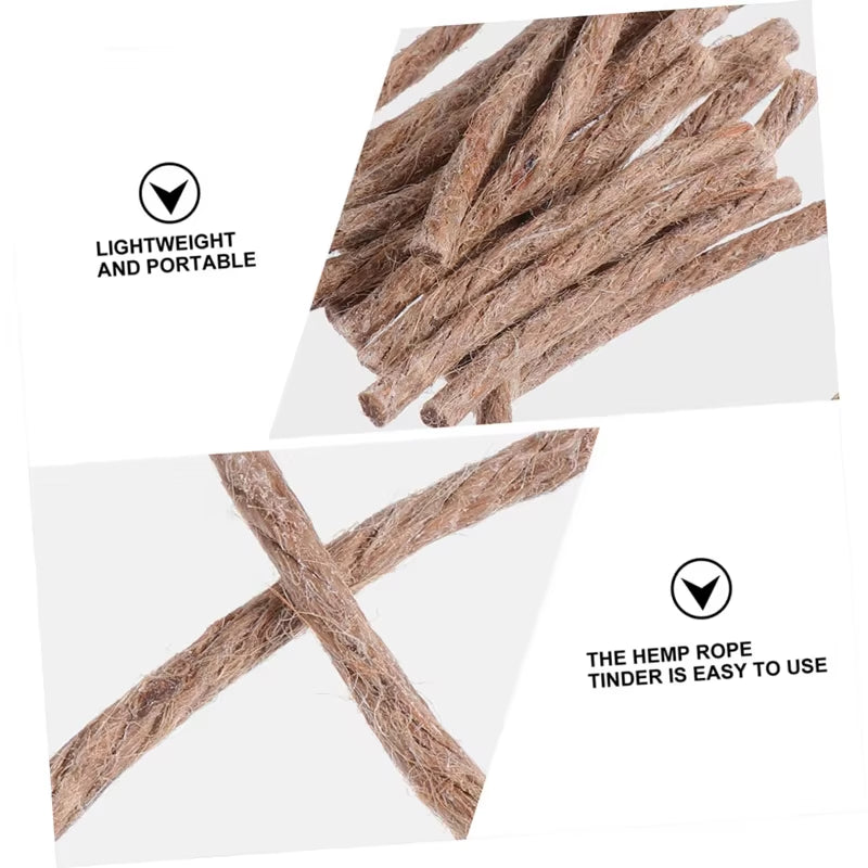 12/24Pcs Survival Wick Hemp Cord Easy to Carry Camping Hemp Fire Starters Outdoor Wick Camping Ropes Survival Tools
