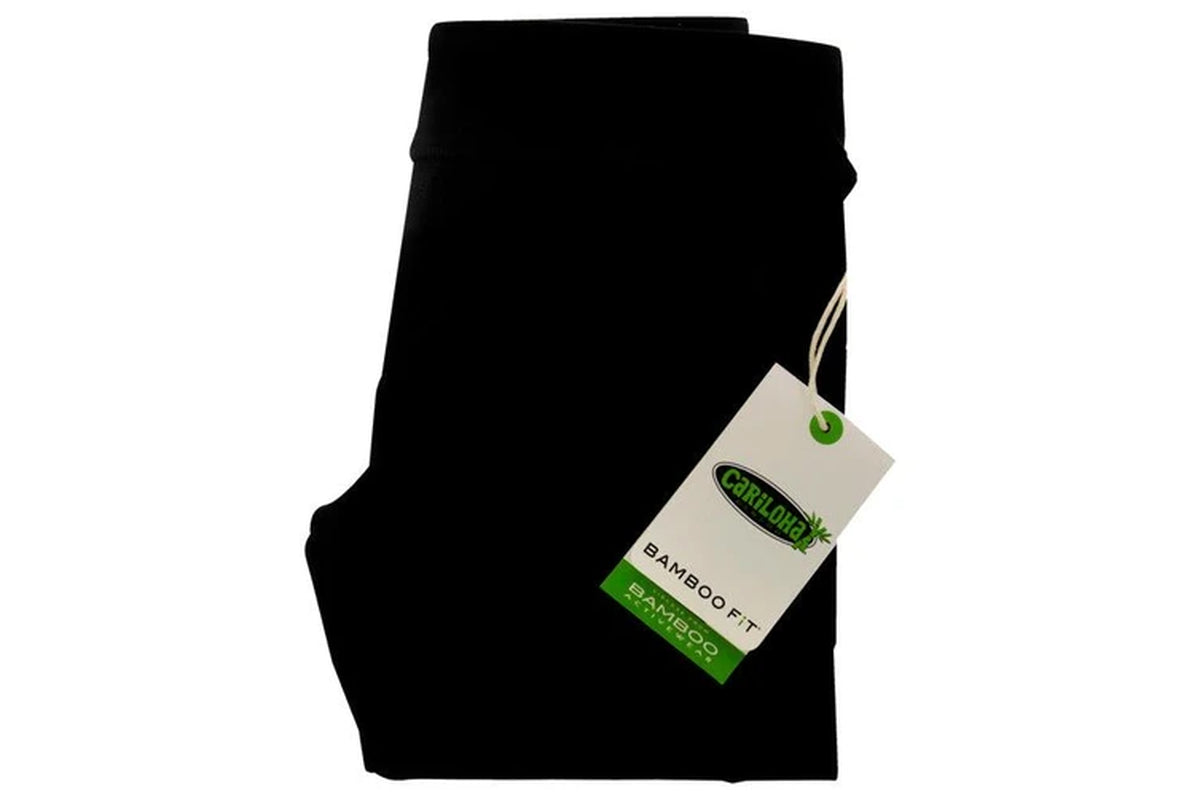 Bamboo Pieced Athletic Legging - Black by Cariloha for Women - 1 Pc Legging (S)