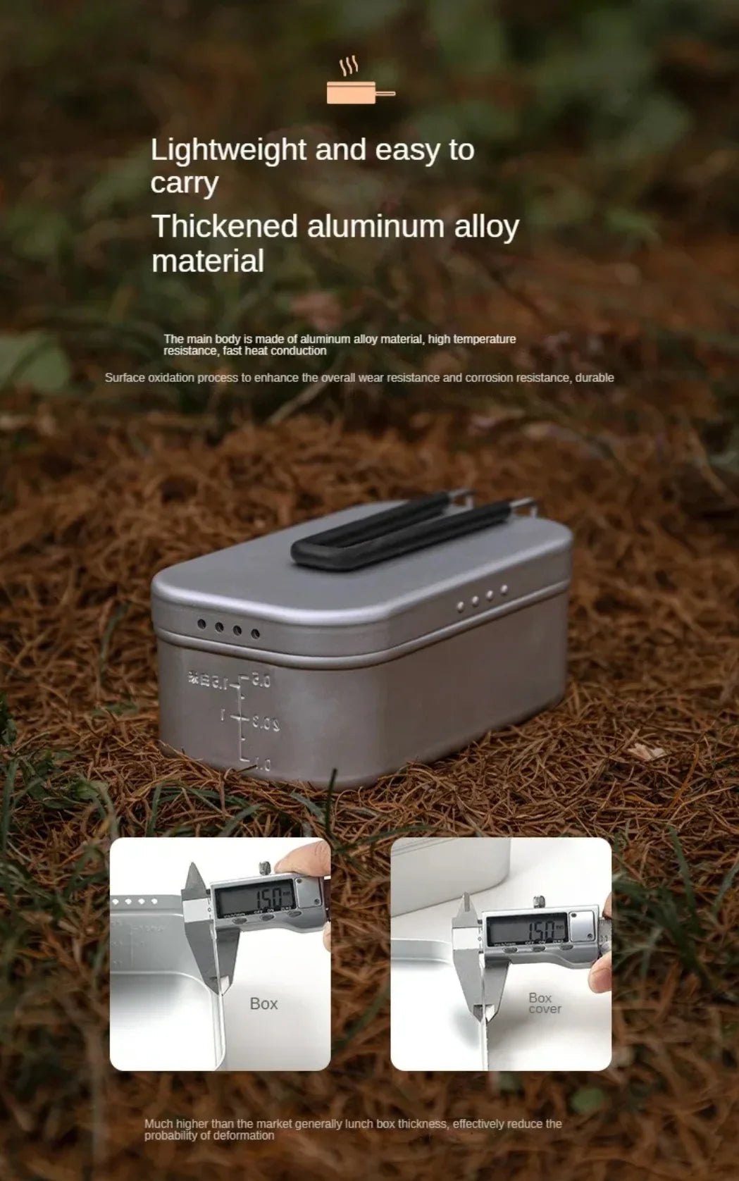 Nomad Pressure‑Relief Lunch Box – Outdoor Cooking Tin