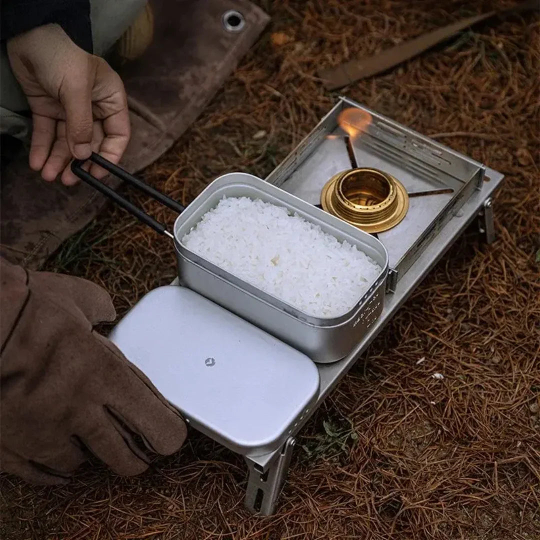 Nomad Pressure‑Relief Lunch Box – Outdoor Cooking Tin