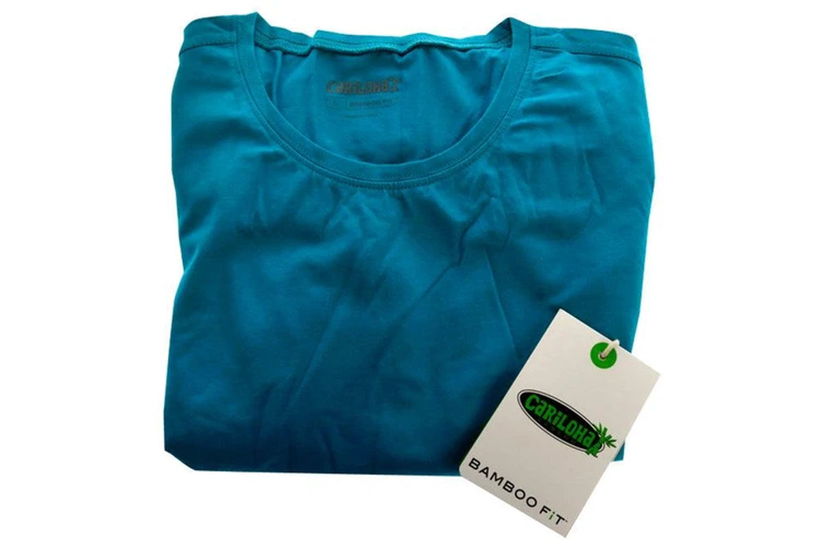 Bamboo Athletic Crew T-Shirt - Teal by Cariloha for Women - 1 Pc T-Shirt (L)