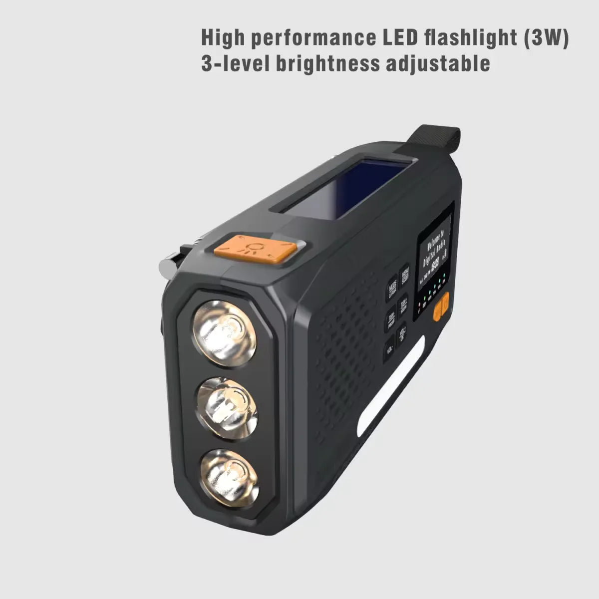 Solar Hand Crank Emergency Radio – Bluetooth, DAB+/FM, 4000Mah Power Bank, LED Torch & SOS Alarm