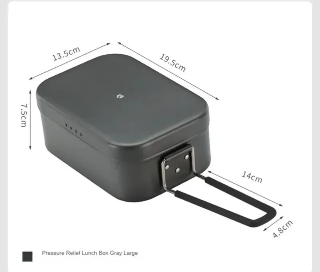 Nomad Pressure‑Relief Lunch Box – Outdoor Cooking Tin