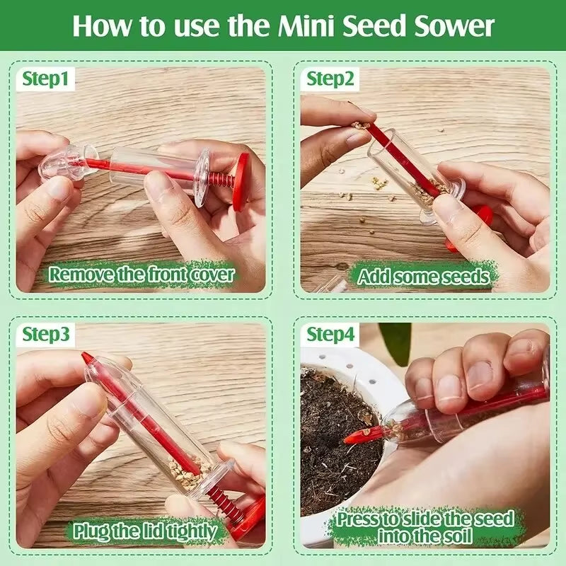 1Pc Garden Seeds Dispenser,Mini Handheld Flower Grass Syringeseeder Garden Seeds Dispenser Sowing Supplies for Garden Seeds
