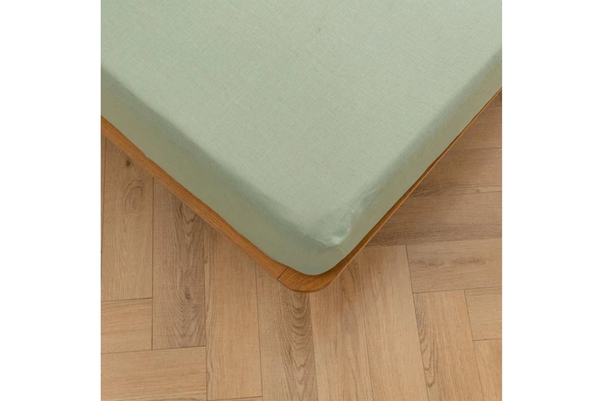 Vintage Washed Hemp Linen Sheet Set Sage (Queen,King,Super King)